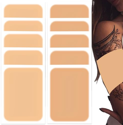 Tattoo-Abdeckungspflaster, 10 Stück, wasserdichtes Tattoo-Abdeckungsband, 2 Farben, atmungsaktiver Concealer-Aufkleber, ultradünne Haut, unsichtbar für Narben und Muttermale, Stil 2..