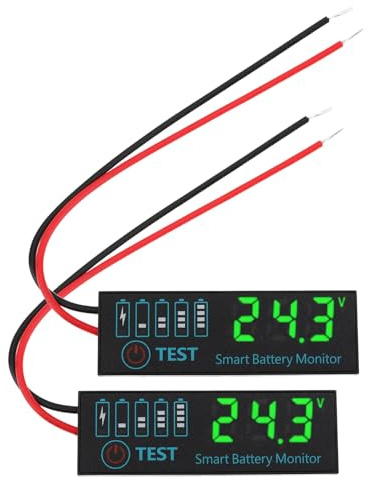 SG Store 2pcs DC 7-55V Lithium Battery Level Indicator Tester Green LED Voltage Power Monitor Panel