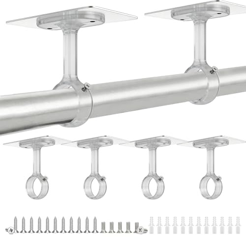 ZHIYUQL® 6 STK Gardinenstangen Halterung, Gardinenstange Halter Ohne Bohren