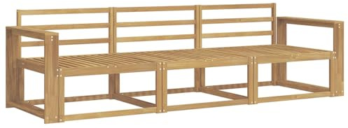 vidaXL Outdoor-Sofagarnitur 3 pcs Weiß 257,5 x 83 x 73 cm, Akazienholz Sofa Set für draußen, modernes Loungemöbel, Flexibler Gartenplatz, wetterfeste Einrichtung