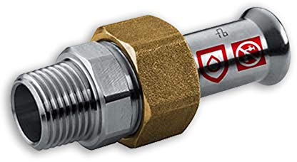 C-Stahl Pressfitting M Kontur - Durchgangsverschraubung (AG) - Flachdichtend - 35mm x DN 32 (1 1/4)