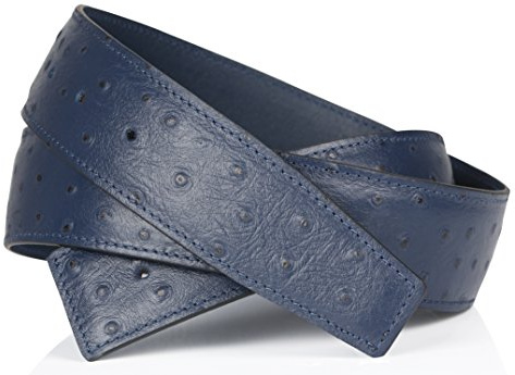 Erdi Ünver Straussenleder Optikin in Dunkelblau Navy echt Leder Wendegürtel für Herren & Damen 40mm Breit
