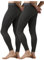 LAPASA Herren Innenfleece Thermo Unterhose, Thermohosen 2er Pack Funktionsunterwäsche Wärmer Thermoflux M56, L, Dunkelgrau (Wärmer)