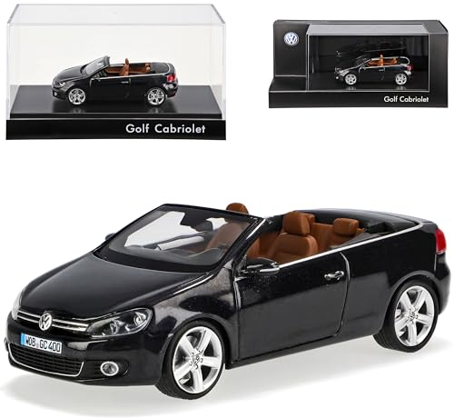 Schuco Volkwagen Golf VI 6 Cabrio Purple Violett Schwarz mit braunen Sitzen Ab 2011 1/43 Modell Auto mit individiuellem Wunschkennzeichen
