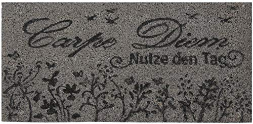 Bestgoodies graue Kokosfaser Fußmatte 25x50 cm (Carpe Diem), weitere Motive erhältlich
