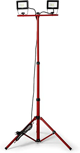 Velamp Light Pad 2X20W Proiettore LED su Treppiede 40 W, Rosso, 3 unità