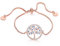 Bracciale Albero della Vita per Donna, Cinturino Regolabile da Polso in Catena di Rame Placcato in Oro Rosa e Argento con zirconi cubici Brillanti, Regalo per Amici, Mamma (Oro Rosa)