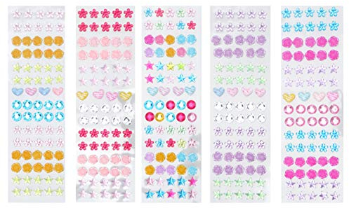 5Blätter Bunte Strass Aufkleber Selbstklebend Acryl Kristall Sticker für Bastelprojekte Heimdekoration und Vielfältige Einsatzmöglichkeiten Verschiedenen Farben