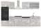 Vicco Küchenzeile R-Line, Beton/Weiß, 300 cm mit Hochschrank, ohne Arbeitsplatte