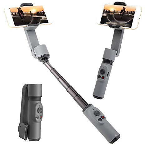 Stabilisator, Grauer rotierender Klappspeicher Handkugelkopfstabilisator Vlog Anti-Shake-Handy-Selfie-Stick für Außenaufnahmen