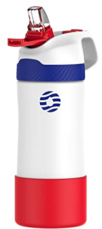 Fjbottle Niños 400ml Botella de Agua Acero Inoxidable con Pajita, Sin Fugas, sin bpa botella termica Reutilizable