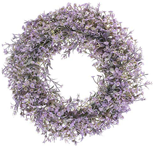 Hilai Knstlicher Lavendelkranz Deko, Vordere Tr Kranz mit Gypsophila fr Wandtr, Hochzeit, Party, Romantische Anlsse, Violett, Kunststoffblume