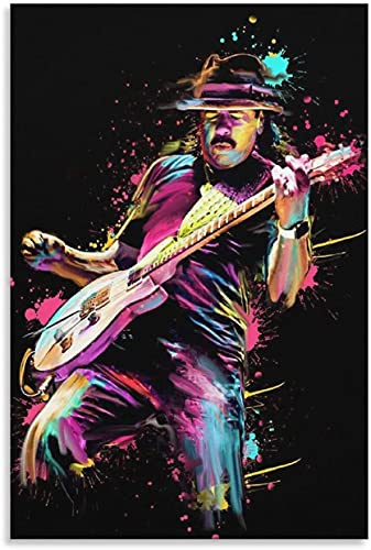 GPEIHANG Leinwand Malerei Bild Carlos Santana Poster Malerei Leinwand für Esszimmer Dekoration Poster Wandkunst Bilder Und Drucke 23.6x35.4(60x90cm) Kein Rahmen