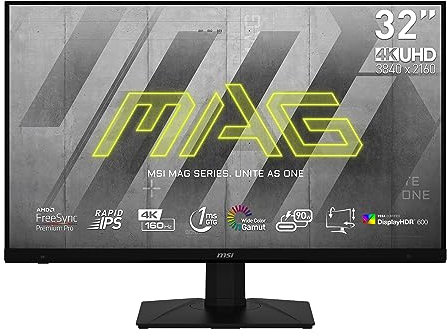 MSI MAG 323UPF - 32 Inch UHD Esports Gaming Monitor - 3840 x 2160 IPS Panel, 160 Hz / 1ms, Freesync premium pro, Adjustable/ VESA - Display Port 1.4a & HDMI 2.1 & Type C Port