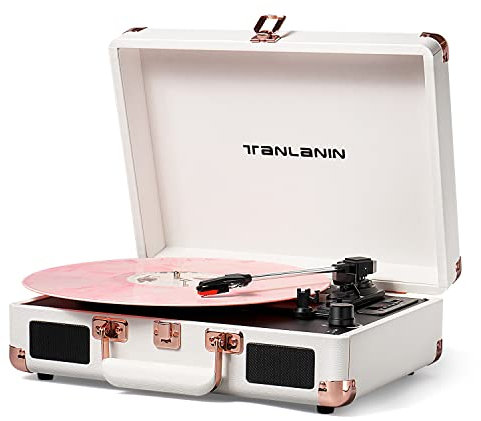 Giradischi da giradischi portatile a 3 velocità vintage con altoparlanti integrati