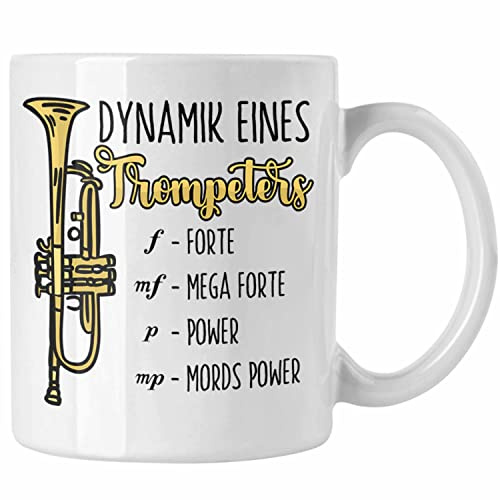 Trendation - Lustige Trompete Tasse Geschenk für Trompeten-Spieler (Weiß)