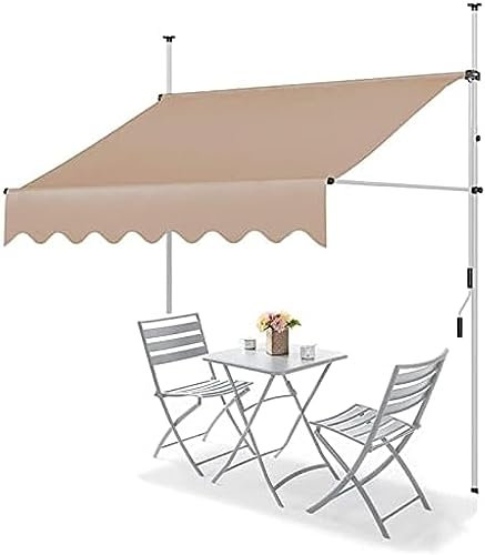 Manuell Einziehbare Markise, Außenmarkisen, Klappbare Armmarkisen, Balkonmarkise Mit Handkurbel, Nicht Verschraubter Außensonnenschutz, Höhenverstellbar, UV- Und Wasserbeständig, Für Terrasse, Hof