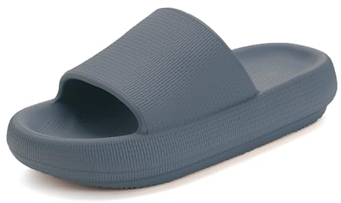 Donpapa Badeschuhe Damen Original Badeschlappen rutschfest Hausschuhe Badelatschen Pantoletten Herren Sommer Cozy Schlappen YZ NEWDunkelgrau 37-38