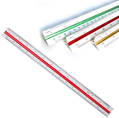 Kunststoff Maßstab Lineal Dreikantmaßstab,Maßstab Lineal,Architektonischer Maßstab,Geeignet für Architekten, technische Zeichner(30CM,1:20/1:25/1:50/1:75/1:100/1:125)