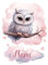 GRAZDesign Wandtattoo Eule mit Namen personalisiert für Babyzimmer Kinderzimmer für Mädchen über Bettchen - 42x30cm