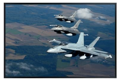 F-16 Fighting Falcon4 Poster – 30,5 x 45,7 cm Militärjet-Wandkunst – Flugzeug-Kunstwerk und Fotografie-Druck – F-16 Jet Falcon 4 Leinwandgemälde für Zimmer und Büro Dekor