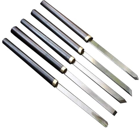 Wood Chisel Tool Set HSS Turning Chisel Set,Wood Chisel Sets 5 Pcs Lathe Chisels for Wood Carving Root Carving Furniture Carving Lathes Premium