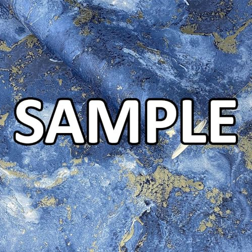 World of Wallpaper Luxe Collection Marble Sample - Heavyweight Vinyl Modern Wallpaper for Living Room & Bedroom - Decorative Luxury Blue/Gold
