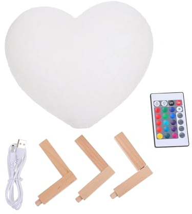 BESTonZON Unique Heart Modeling Lamp Night Atmosphere Lamp Rechargeable Bedside Light