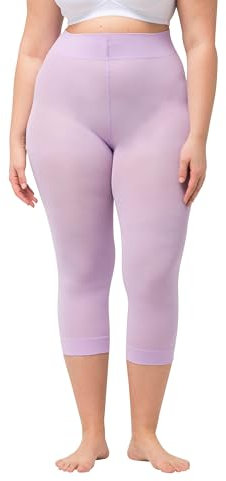Ulla Popken Calzetta-Capri, 80 Denari, Coprente Collant, Lilla, 54-56 Donna
