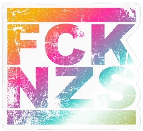 Spreadshirt FCK NZS - Die bunte Welt Schriftzug Sticker, max. 10x10 cm, 10 x 10 cm, Transparent glänzend