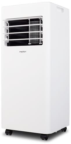 MEDION Climatiseur Mobile E901 (9000 BTU, 3-en-1, Refroidir, Déshumidification, Ventilation, jusqu'à 32m², kit de joint de fenêtre, mode sommeil, contrôle Télécommande, Écran, MD 37731)