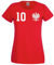 Polen Damen T-Shirt Trikot Polska Trikot Personalisiert mit Wunschname + Nummer - Rot S