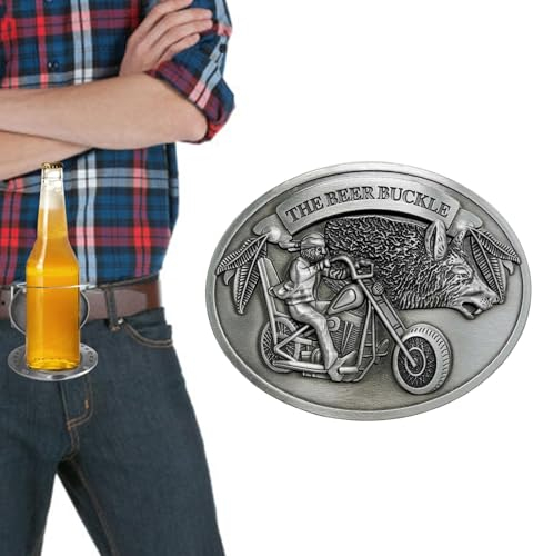 Uhngw Biergürtel, Biergürtel Bierhalter, Flaschenschnalle, Gürtelschnalle Buckle Bier Kopf Gürtel, Gürtelschnalle Mit Bierhalter Für Flaschen Und Dosen, Mit Bierhalter Bierkopfgürtel Flaschenschnalle