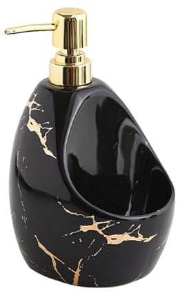 Dispenser di sapone con porta spugna 2 in 1 Caddy Look for bagno Bianco(Black)