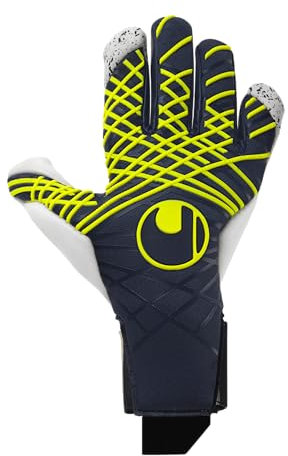 uhlsport Fußball Torwarthandschuhe Prediction Flex HN, Marine/weiß/Fluo gelb, 7.5