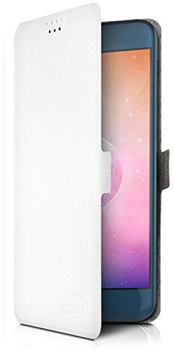 KARYLAX - Etui de Protection Universel S à Rabat latéral (Ref.Blanc) pour Smartphone Logicom Le Wave 2