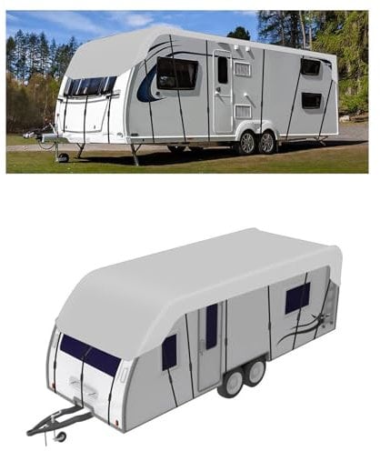 LHCXKJGS Copertura Camper Tessuto Oxford 210D Copertura Camper A Prova di Vento, Pioggia E Neve Telo per Tendalino Camper Veranda Camper,Grey-10m×3m