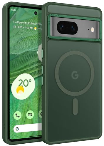 BENTOBEN for Google Pixel 7 Case [Magsafe] Translucent Matte Slim Shockproof Protective Phone Cover for Google Pixel 7 6.4, Forest Green
