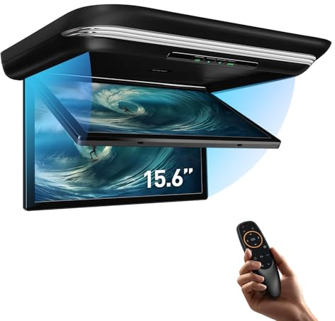 XTRONS 15,6 Zoll motorisierter Android Octa Core 2GB 32GB Auto-TV-Klappmonitor mit FHD-IPS-Bildschirm kabellose Bildschirmspiegelung HDMI-Eingang USB-SD-AV-Eingang Dualband-WLAN