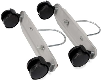 Set de recambio para soportes grises y ruedas de radiadores, incluye piezas estándar, ideal para reemplazar y facilitar la instalación.