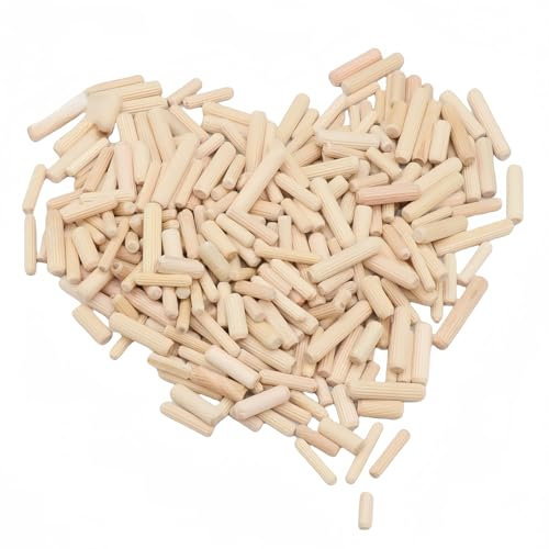 HSTWODE Holzdübel aus Birke 6/8/10x30/40mm, 500 Stk | Dübel | Riffeldübel Für Einzelhandel, Möbel, Türen und Fenster, handgefertigt, Großhandel (6*30mm)