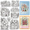 PH PandaHall Haus Thema Transparentes Stempel Set 8 Stück Strichzeichnungs Stil Gummistempel Silikon Stempel Für Die Kartengestaltung Scrapbooking Alben Foto Dekoration