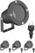ledscom.de 4 Stück Gartenstrahler DUK für außen, IP65, Stecker, anthrazit, 1x GU10 max. 15W