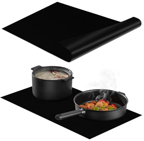 KitchenRaku 20.8x24 inch Large Induction Cooktop Protector Mat, Electric (Magnetic) Stove Burner Covers Antiscratch as Glass Top Stove Cover or Electric Stove Top