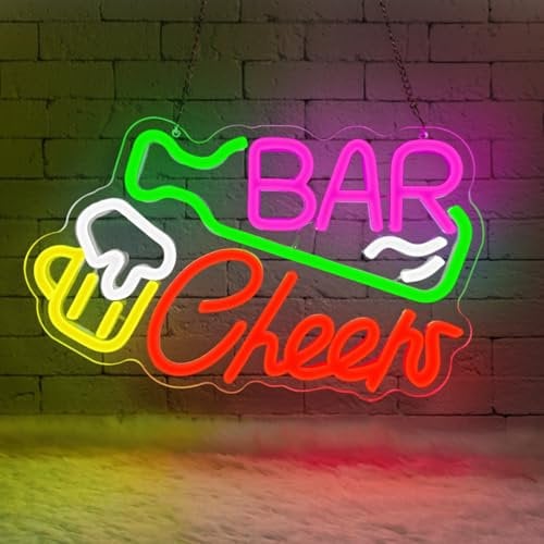 Lxmoneon Bar Salud Letrero de neón Letreros de neón LED de cerveza regulables para decoración de pared con luz de neón USB para el hogar pub club tienda bar cerveza bistró fiesta regalo