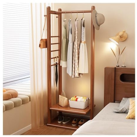 Générique Porte-Manteau d'angle en Bois Massif, Porte-Manteau sur Pied, pour Chambre à Coucher, pour vêtements de Maison, pour Petit Appartement, Porte-Manteau de Rangement, Porte-Manteau s