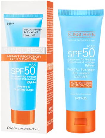 HQRKOTM Crème solaire visage SPF 50+, hydratante, waterproof, non grasse, forte protection UVA/UVB, pour le corps et le visage, 40 g