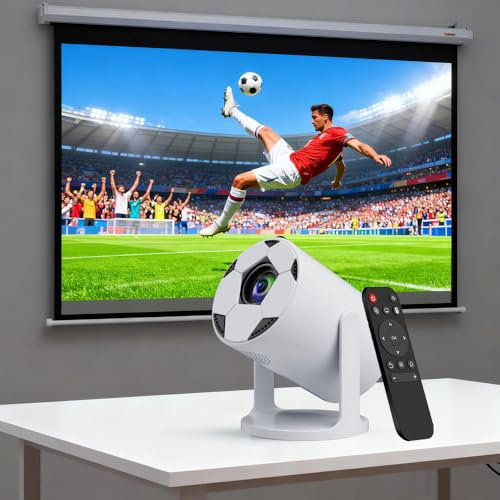 HY300 PRO Mini Beamer, 4K 1080P Unterstützung, mit Android 11, WiFi 6, Bluetooth 5.0, unterstützt Airplay & Miracast, tragbarer Heim- und Outdoor-Projektor, Projektor mit automatischer Trape (S2)