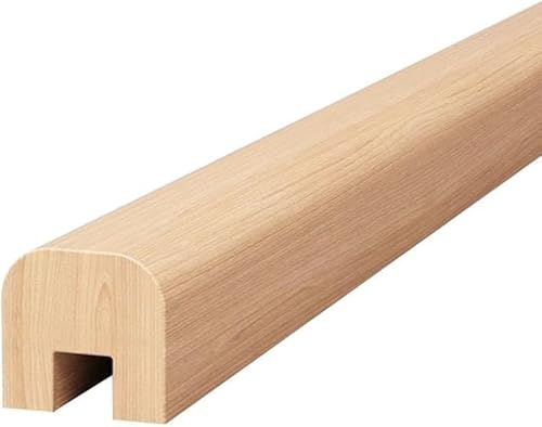pasamanos para escalera Pasamanos de madera for escaleras tapa de canal superior de barandilla de vidrio, longitud de ranura madera(Legno,130cm)