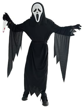 BSPLAYWEAR Disfraz de Fantasma para Halloween y Carnaval con Cuchillo de Juguete y Máscara
